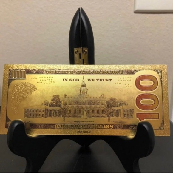 24k Gold Foil Plated $100 US Dollar Banknote Set - Picture 4 of 8